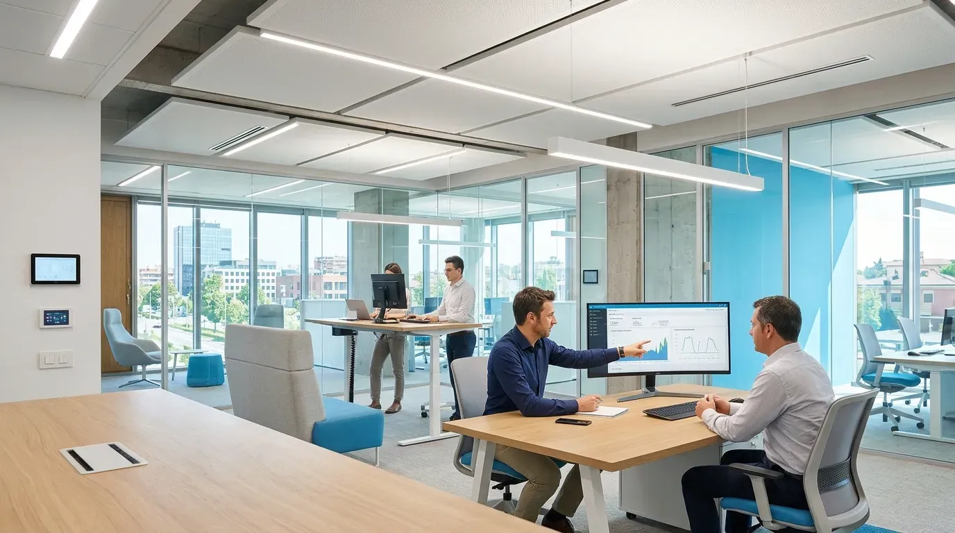 Consulenti al lavoro in un ufficio moderno e luminoso